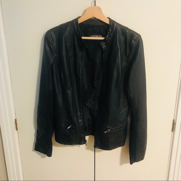 Express Jackets & Blazers - Express Faux Leather Moto Jacket